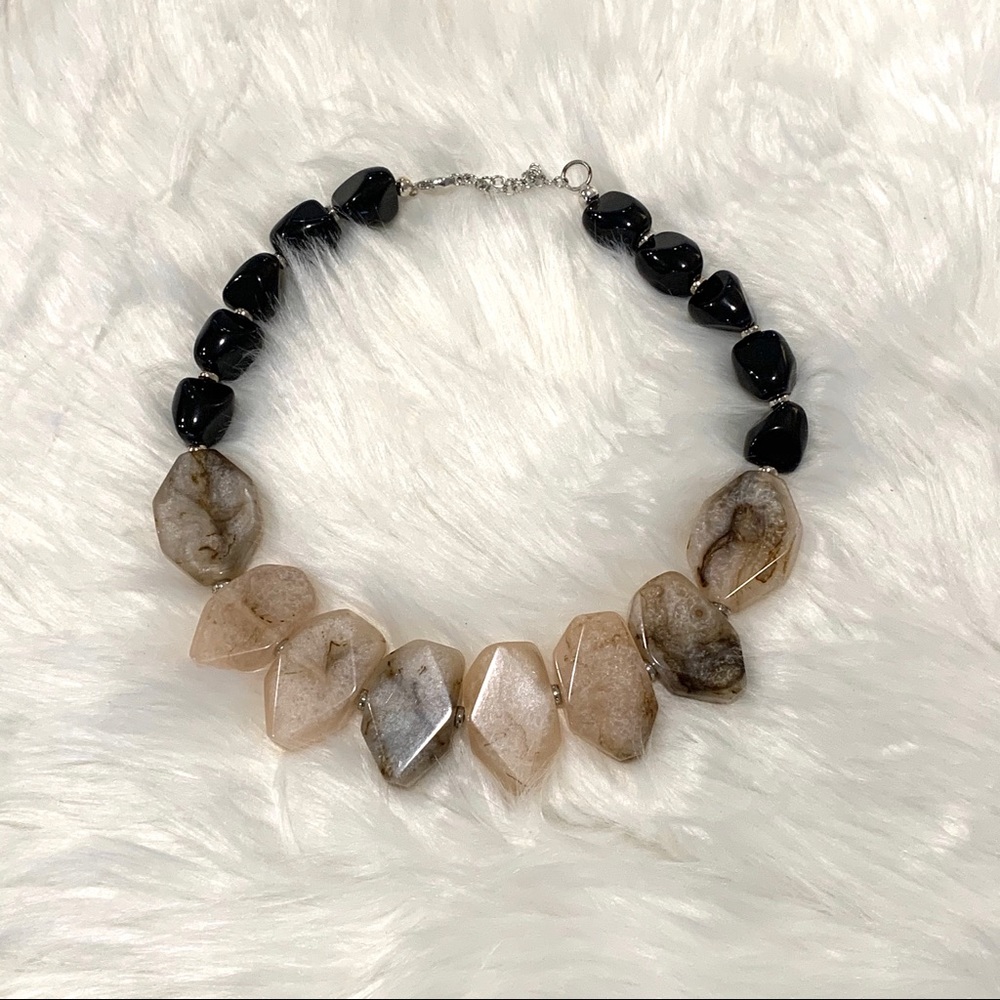 Chunky Stone and Bead Fashion Necklace